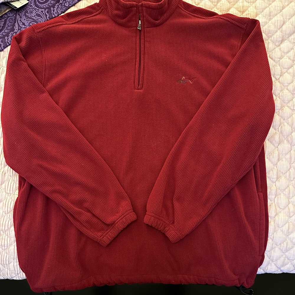 Greg Norman Men’s Pull-Over Fleece in Dark Red. Men’s Size XL.